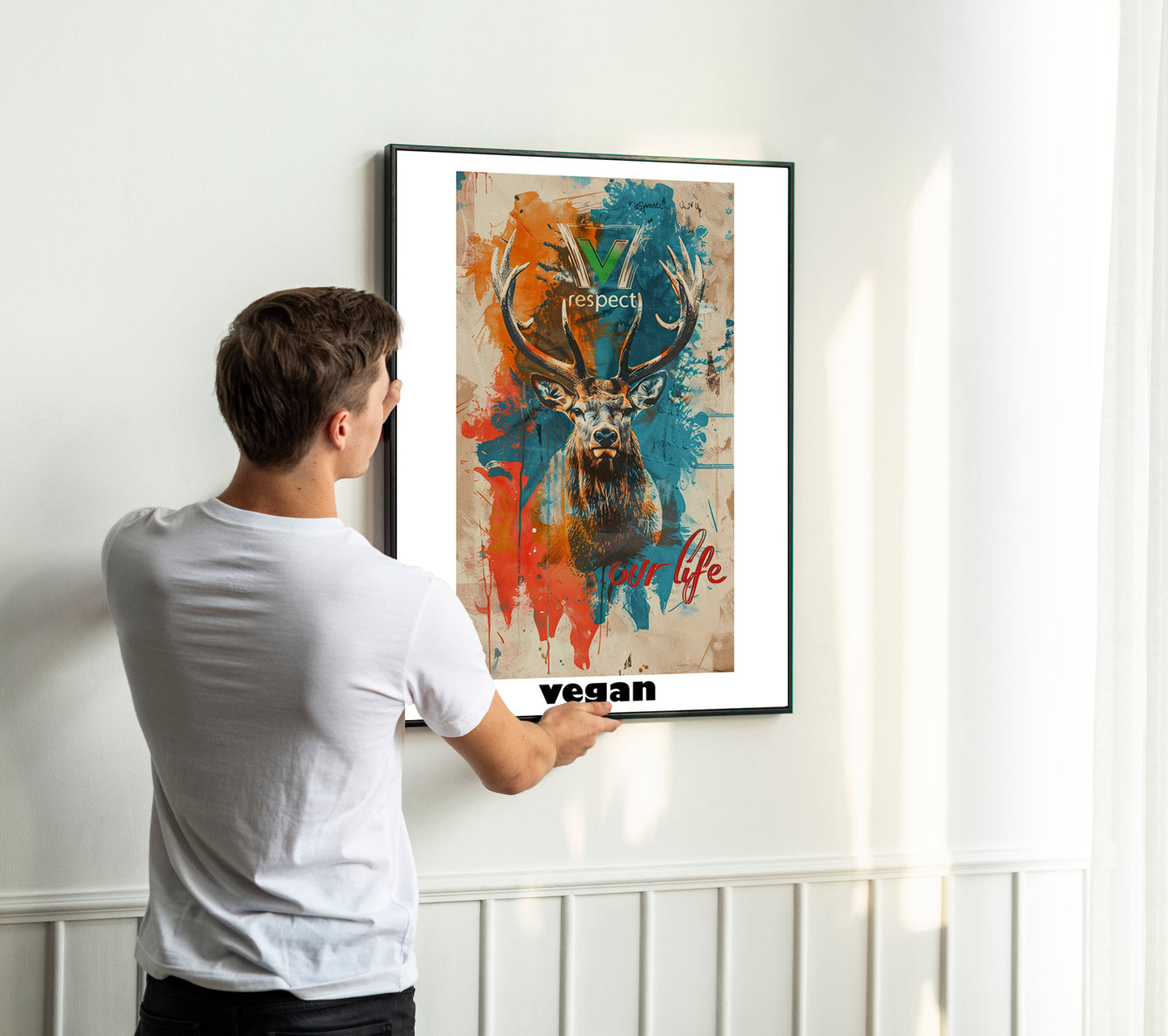 respect our life, go vegan -Art Print Din A3