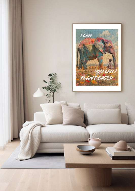 plant based elephant - Art Print Din A3