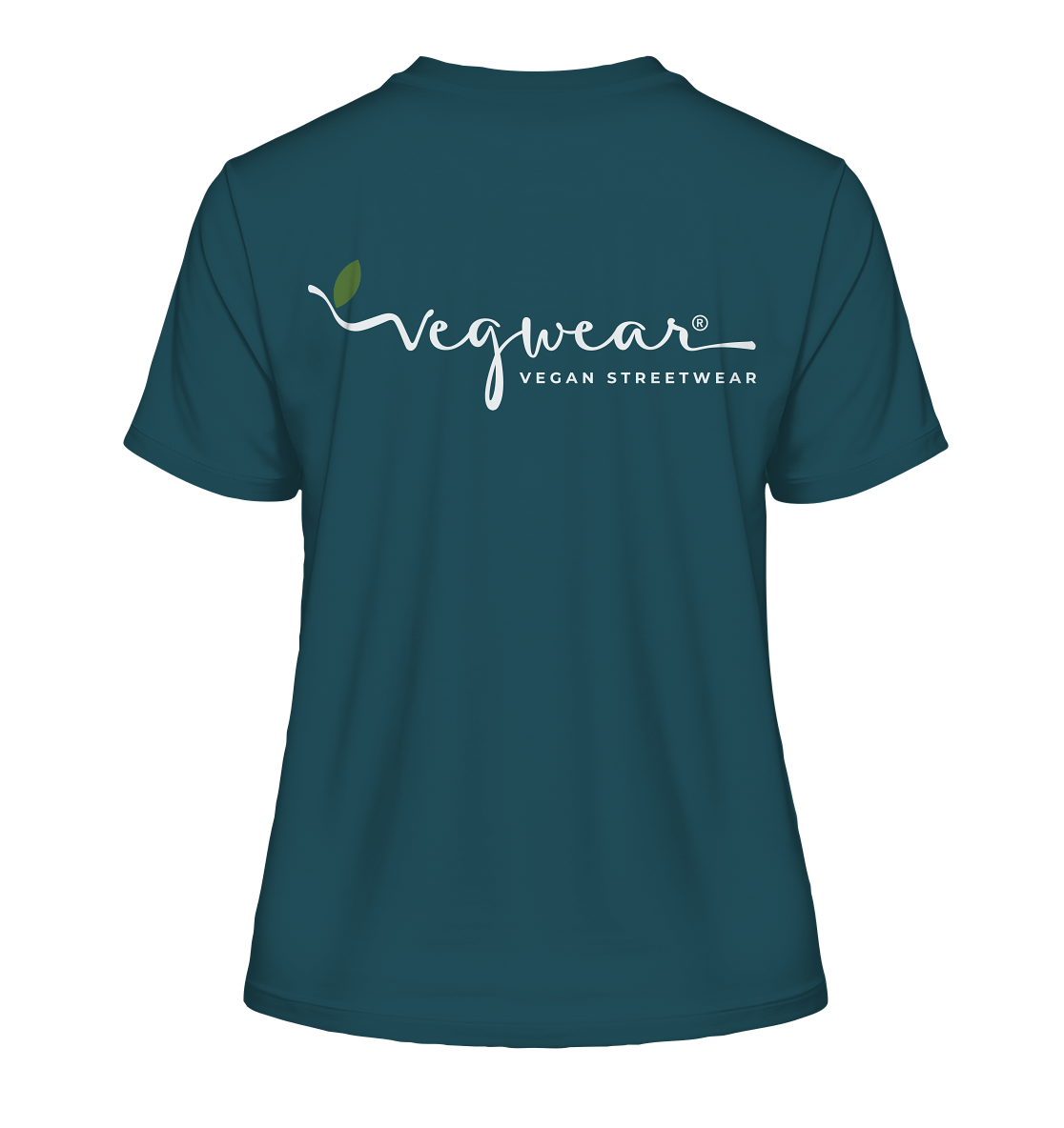 Motif "vegwear Logo white" - slim-fit women's organic T-shirt