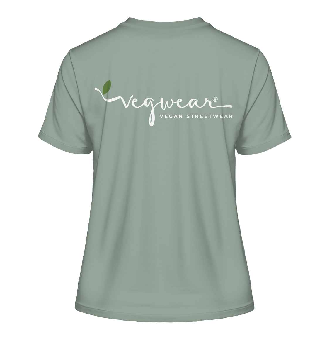 Motif "vegwear Logo white" - slim-fit women's organic T-shirt