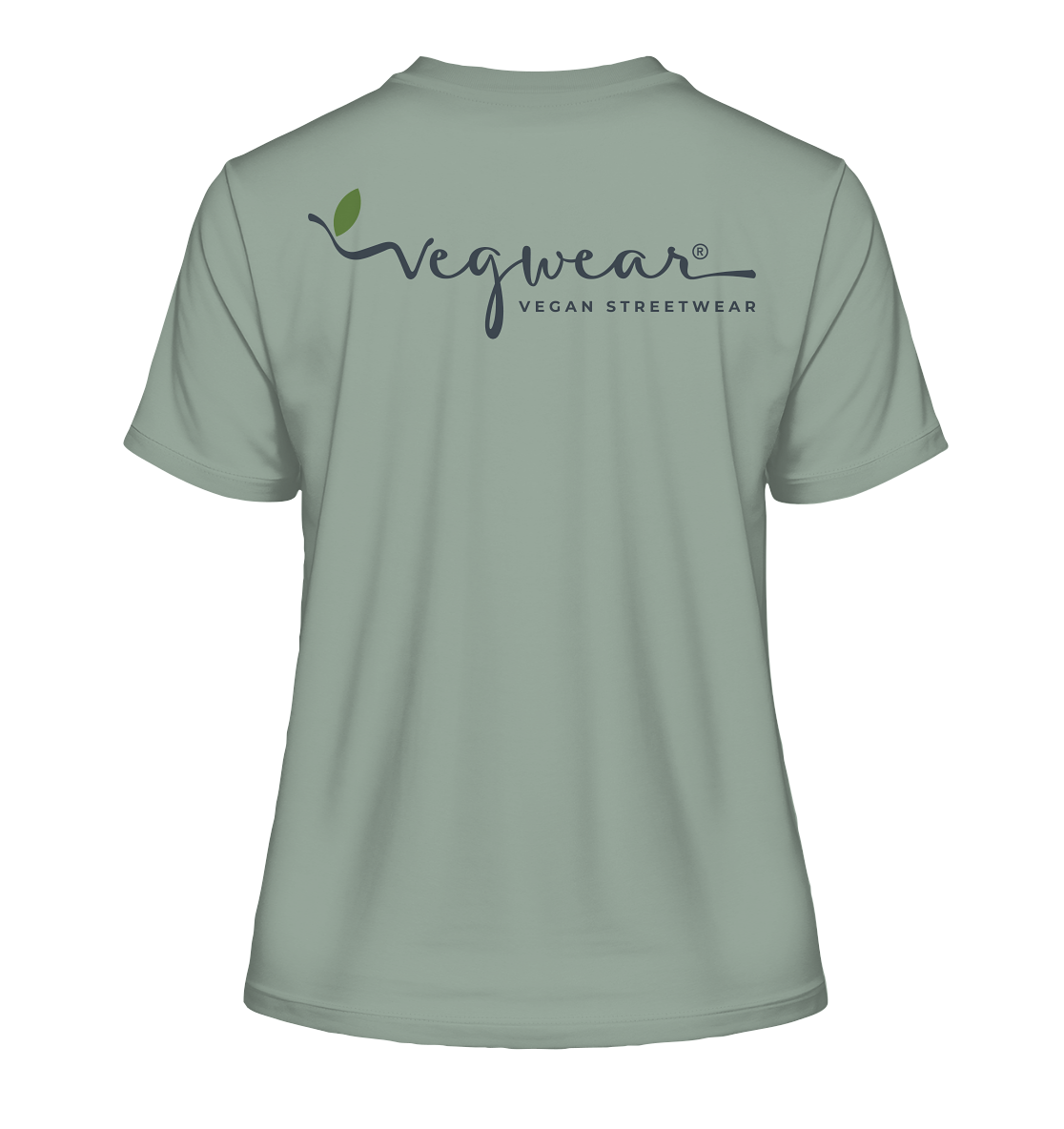 Motif "vegwear Logo grey" - slim-fit women's organic T-shirt