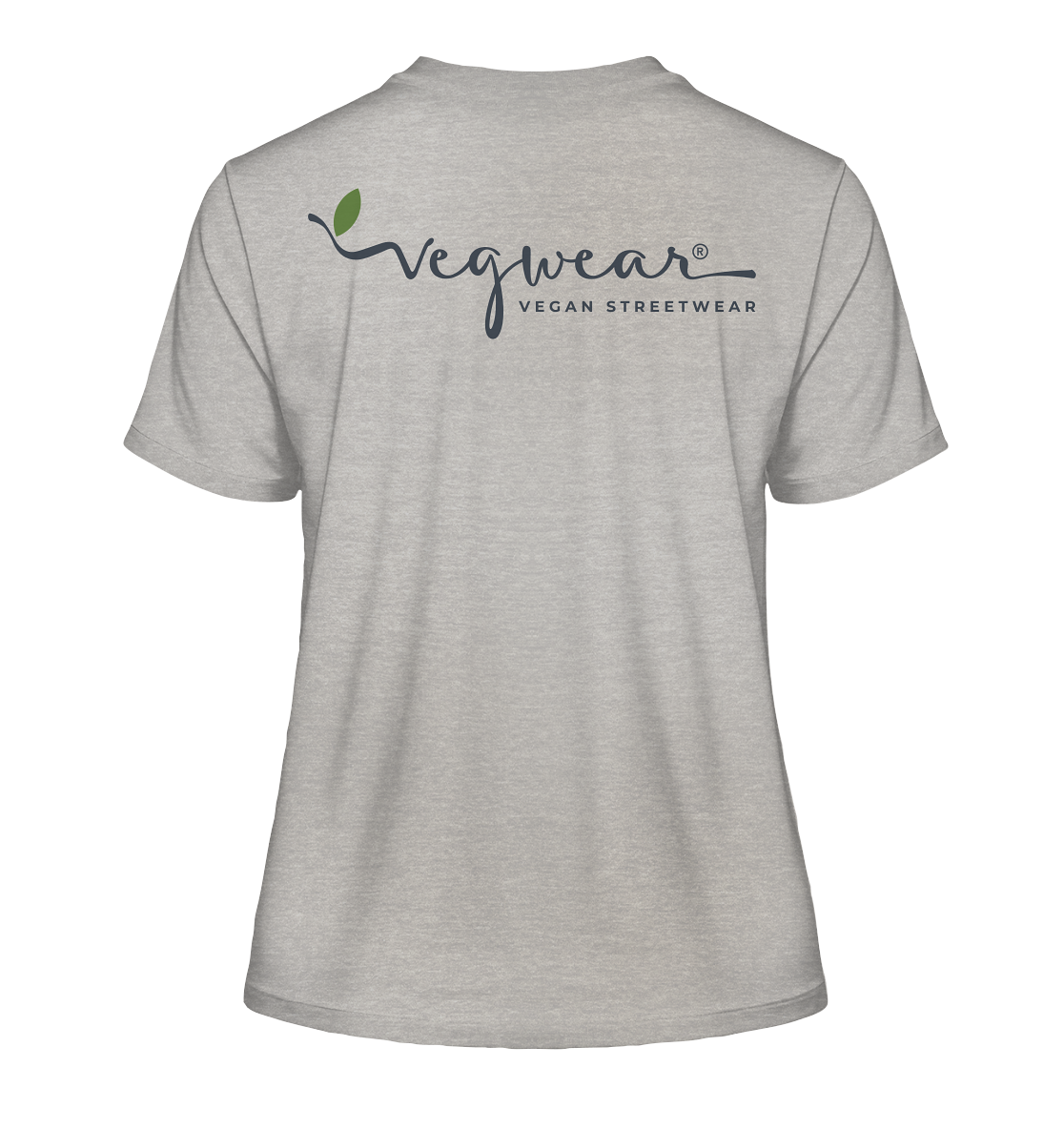 Motif "vegwear Logo grey" - slim-fit women's organic T-shirt