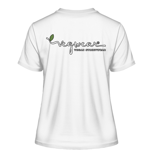 Motif "actio = reactio" - tight-fitting women's organic T-shirt