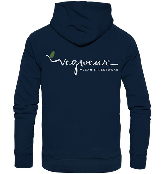 Motif "vegwear Logo, white" - unisex organic hoodie / hooded sweatshirt