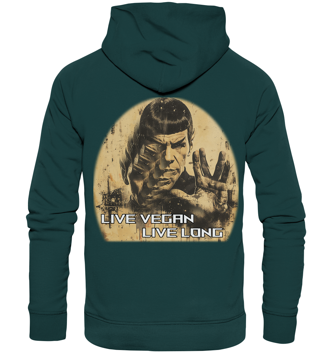 Motiv "live vegan live long" - Unisex Bio Hoodie / Kapuzenpulli