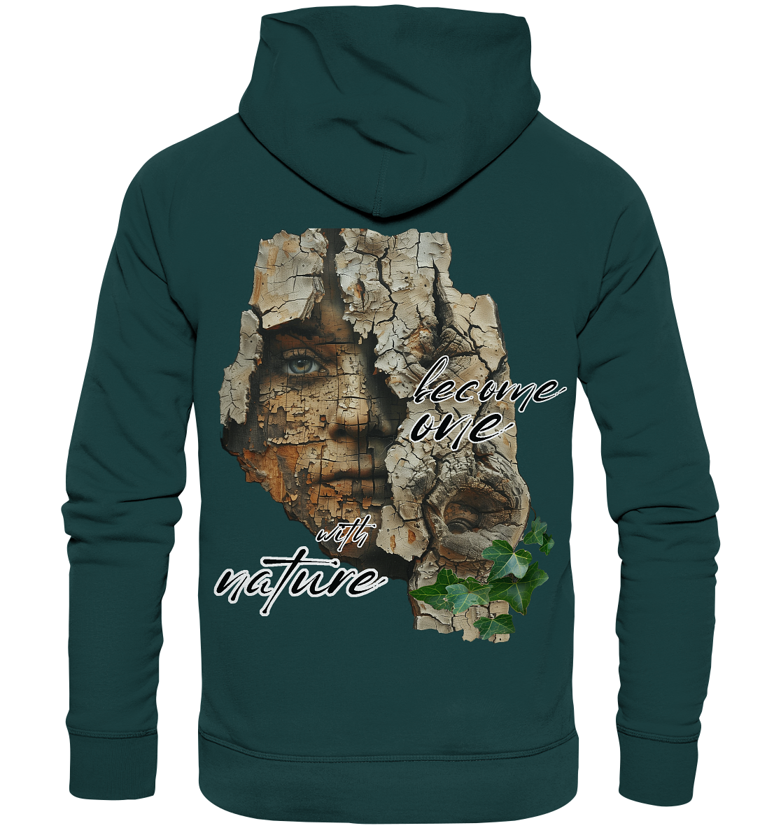 Motif "become one with nature" - unisex organic hoodie / hoodie