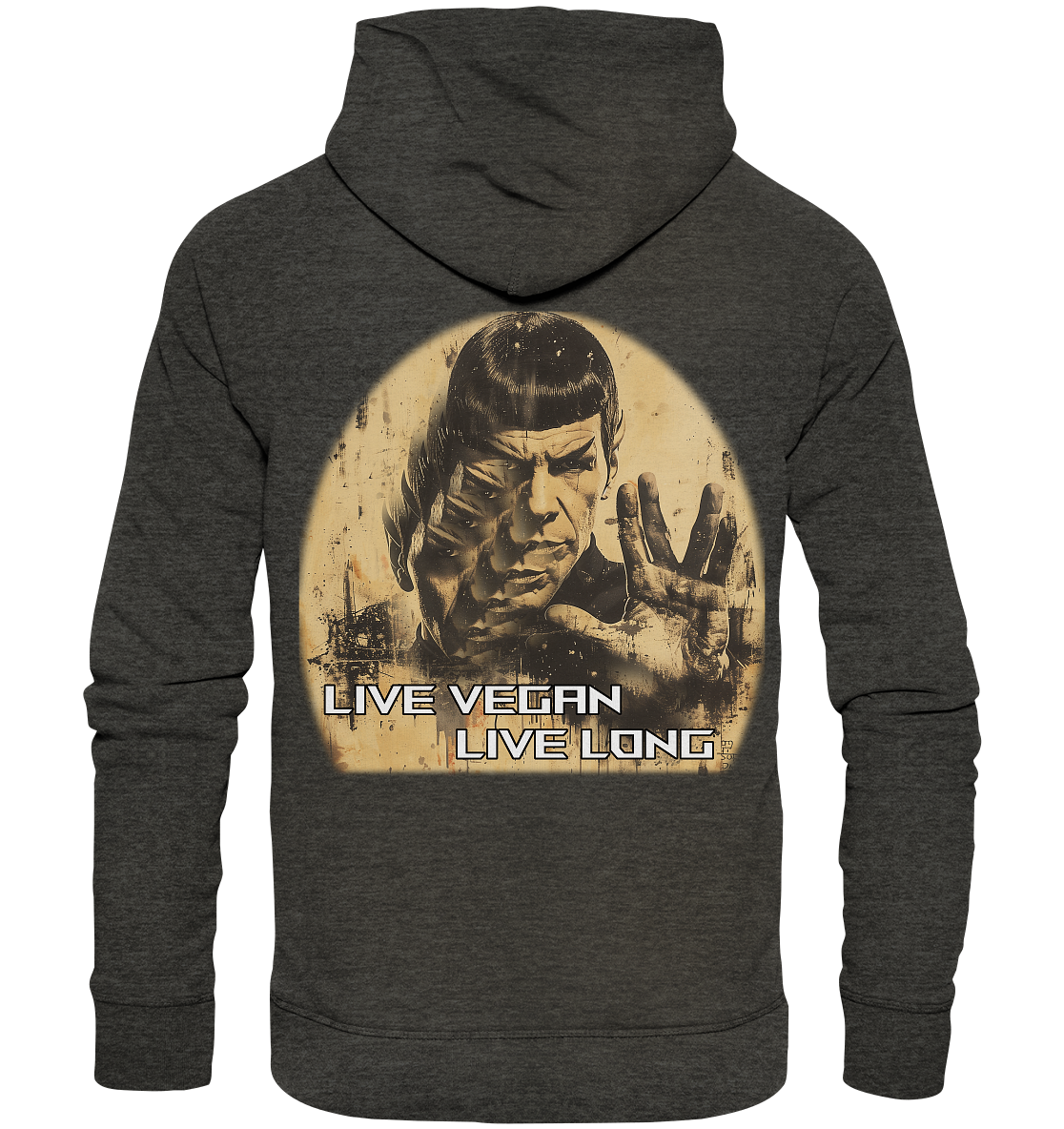 Motiv "live vegan live long" - Unisex Bio Hoodie / Kapuzenpulli