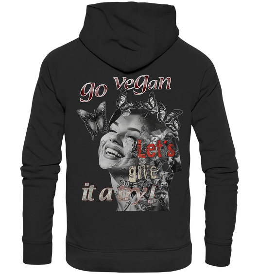 Motif "Let's give it a try" - unisex organic hoodie / hoodie