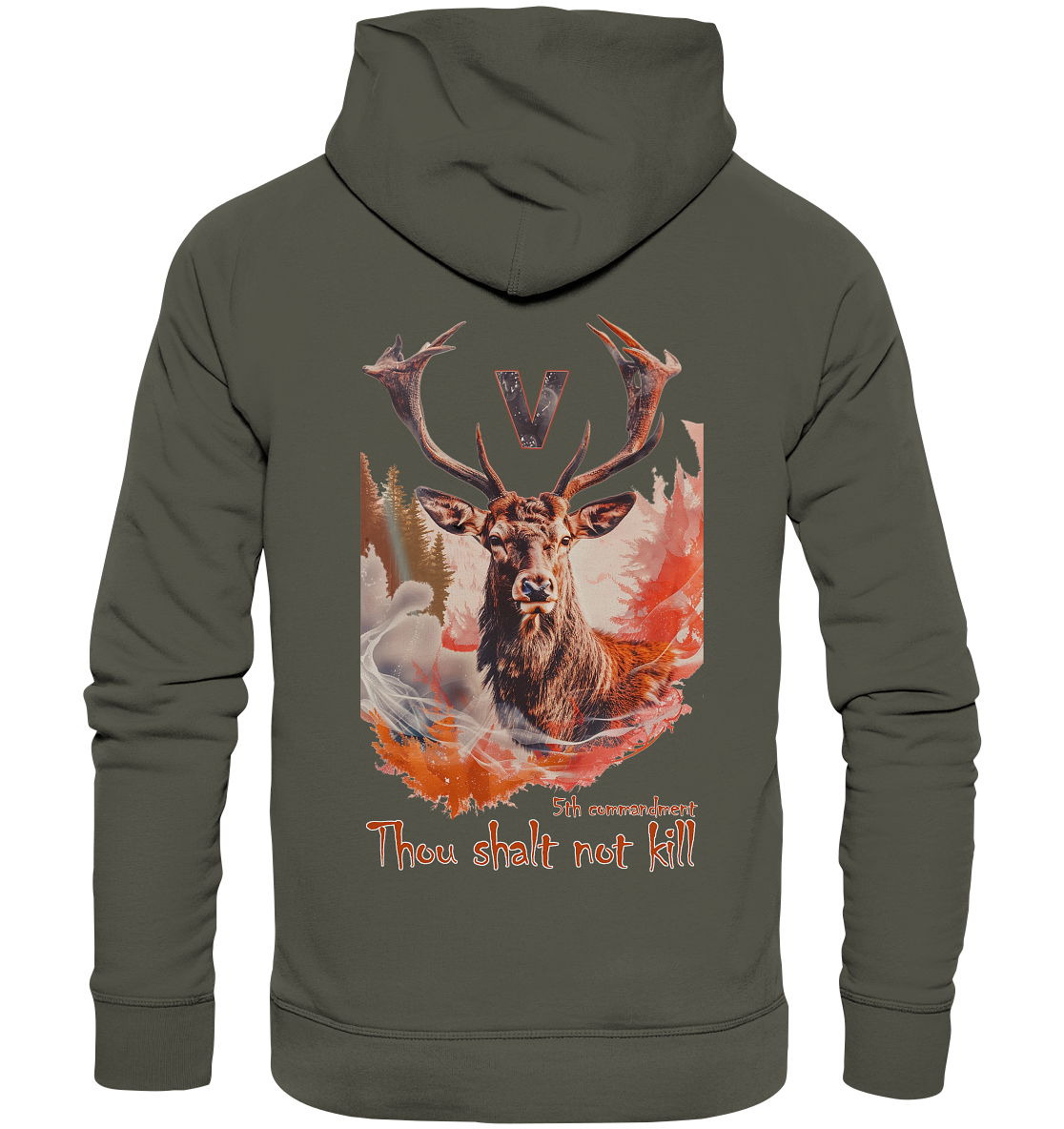 Motiv "thou shalt not kill" - Bio Hoodie / Kapuzenpulli unisex
