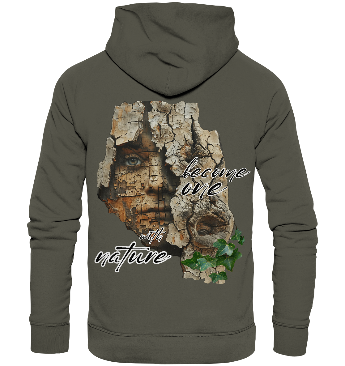 Motif "become one with nature" - unisex organic hoodie / hoodie