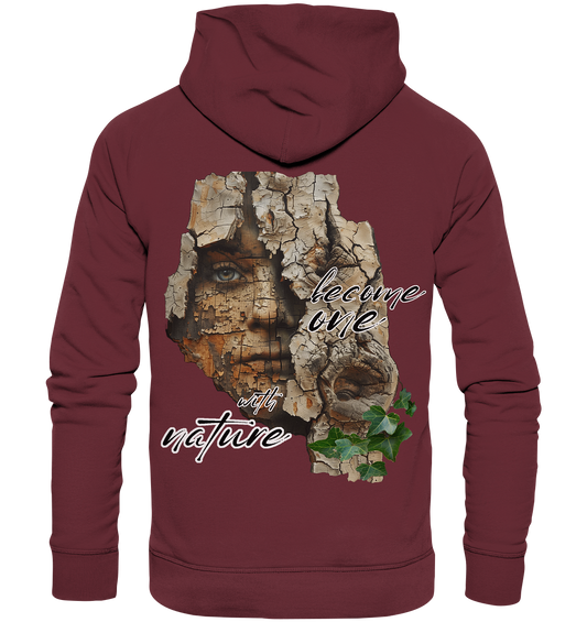 Motif "become one with nature" - unisex organic hoodie / hoodie