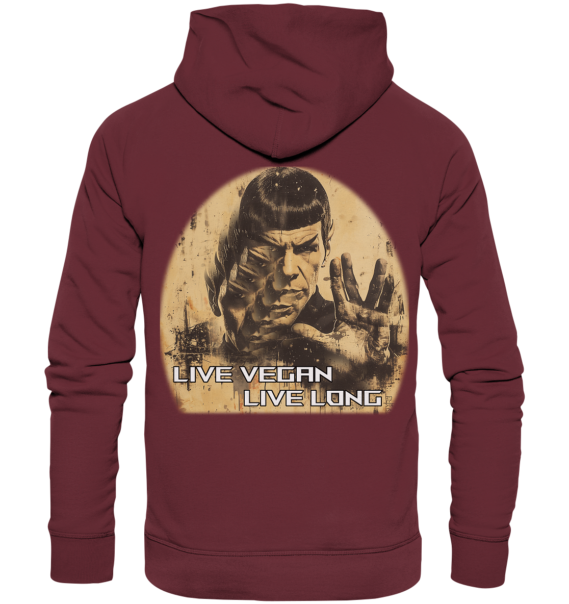 Motiv "live vegan live long" - Unisex Bio Hoodie / Kapuzenpulli
