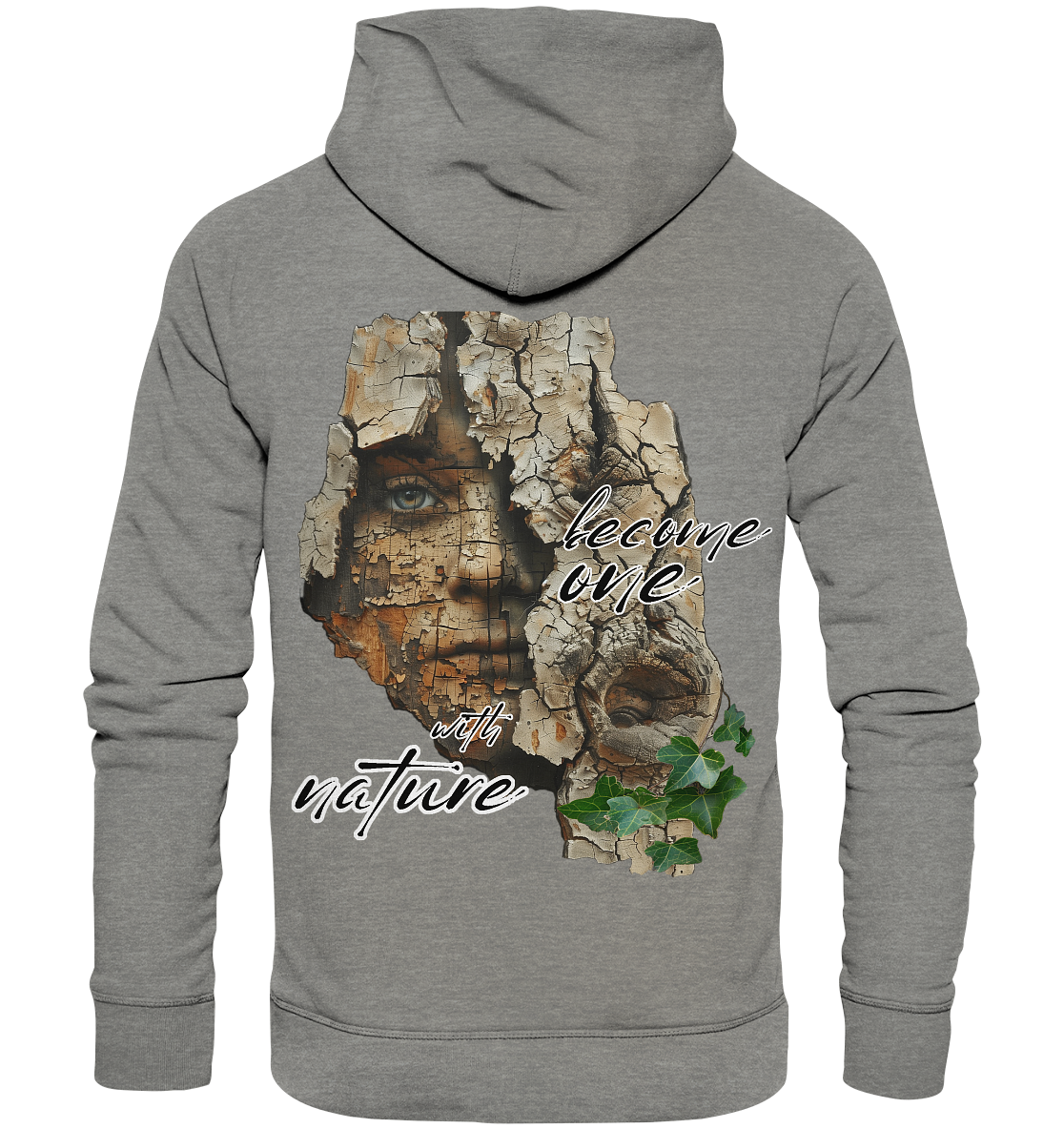 Motif "become one with nature" - unisex organic hoodie / hoodie