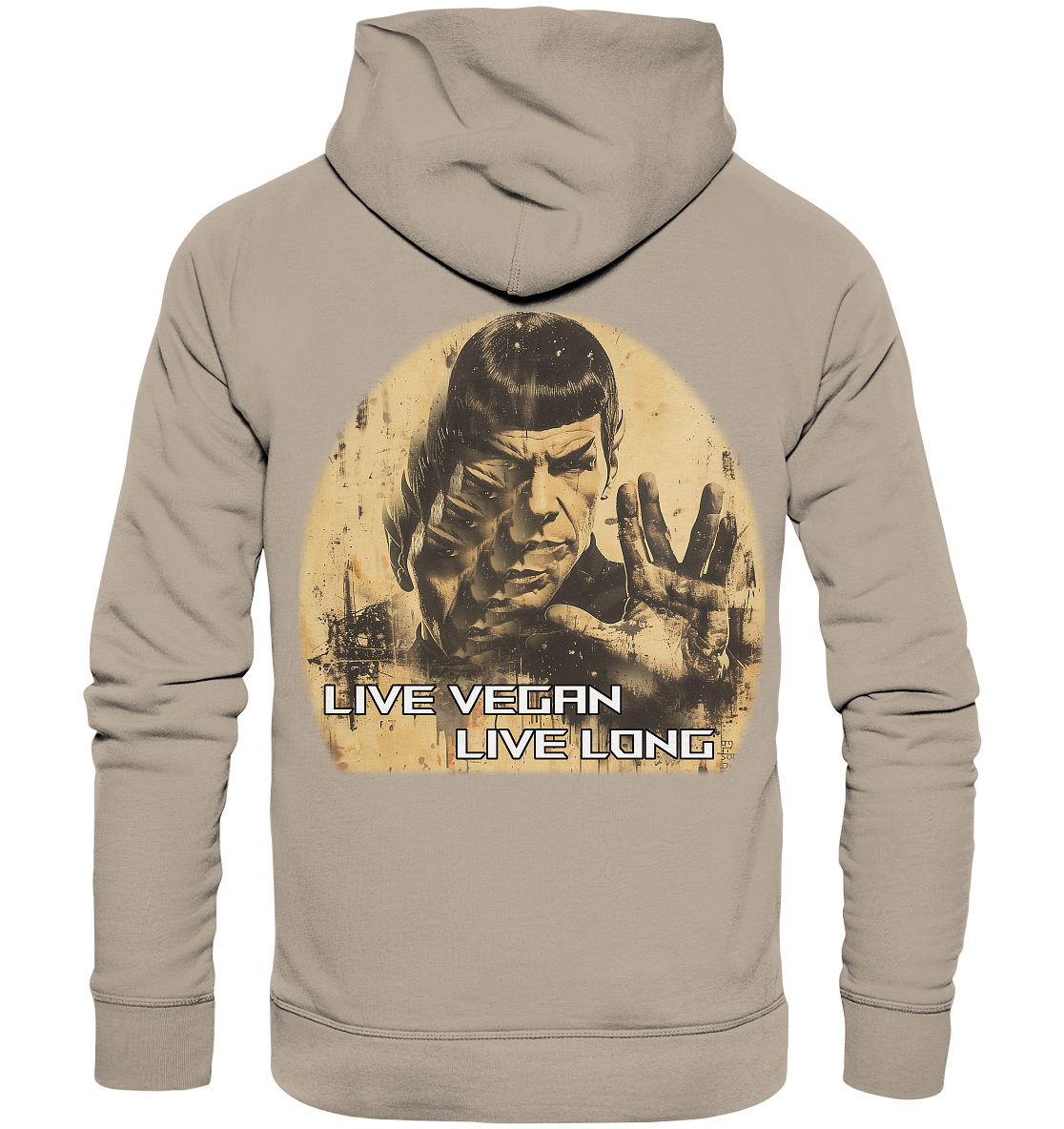 Motiv "live vegan live long" - Unisex Bio Hoodie / Kapuzenpulli