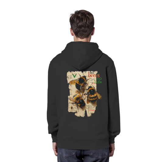 vegwear "no bees no life" - unisex Bio Hoodie / Kapuzenpulli, vegan