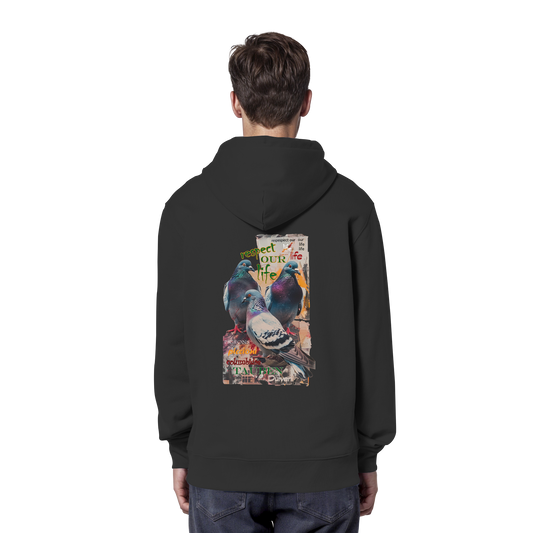 vegwear "respect our life - Tauben" - unisex Bio Hoodie / Kapuzenpulli