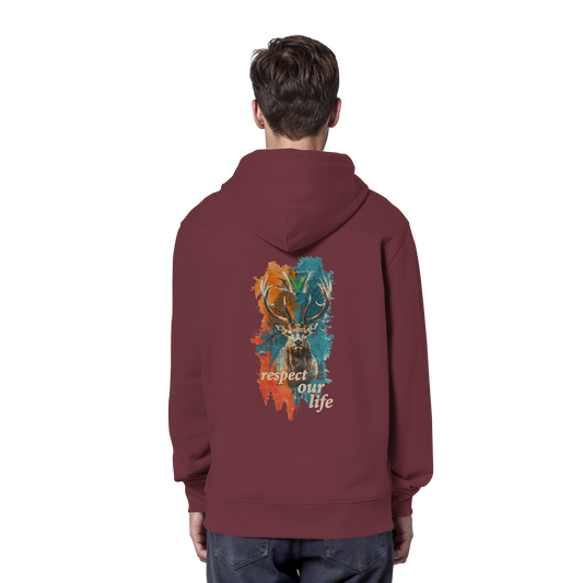 vegwear "respect our life - Hirsch" - unisex Hoodie / Kapuzenpulli