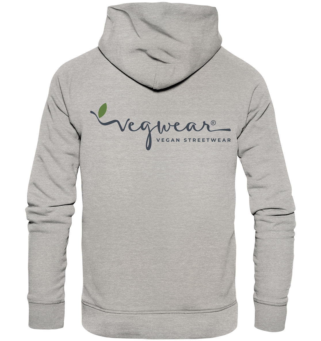 Motif "vegwear Logo grey" - unisex organic hoodie / hooded sweatshirt