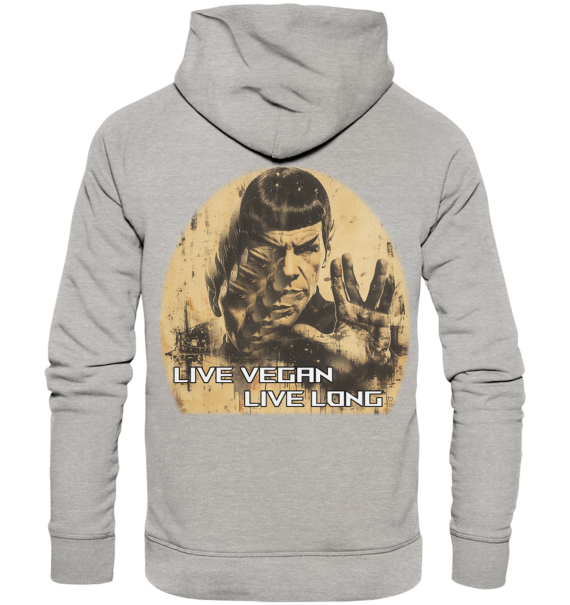 Motiv "live vegan live long" - Unisex Bio Hoodie / Kapuzenpulli