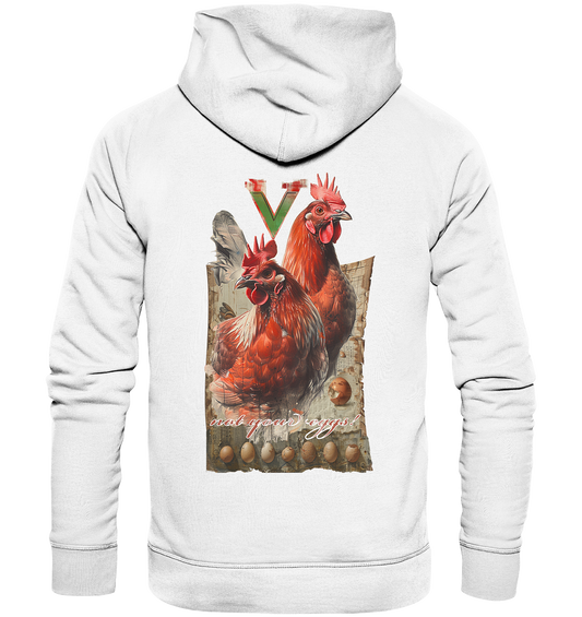 Motif "Chickens - not your eggs" - Unisex Organic Hoodie / Hooded Sweatshirt