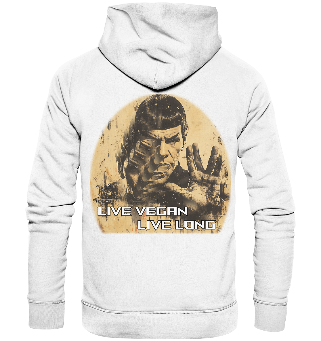 Motiv "live vegan live long" - Unisex Bio Hoodie / Kapuzenpulli