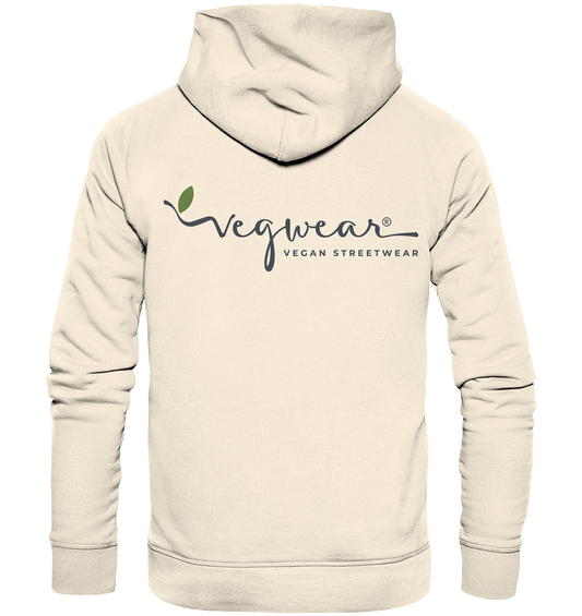 Motif "vegwear Logo grey" - unisex organic hoodie / hooded sweatshirt