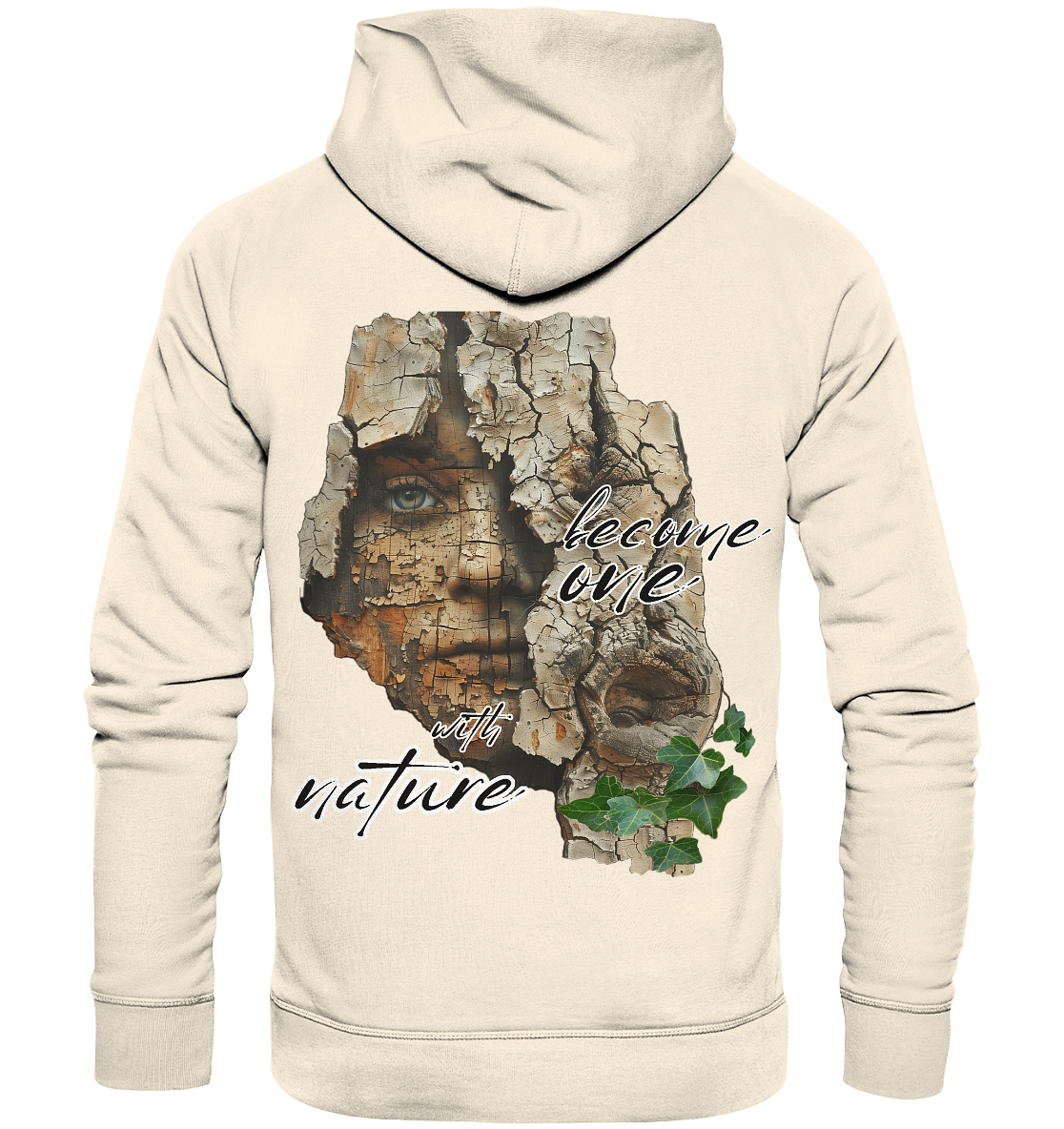 Motif "become one with nature" - unisex organic hoodie / hoodie