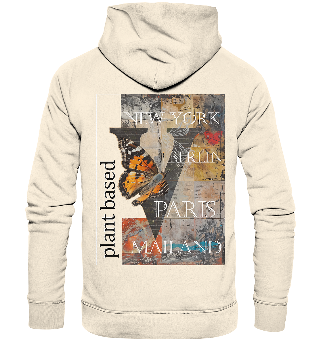 motif "plant based cities" - unisex organic hoodie / hooded sweatshirt