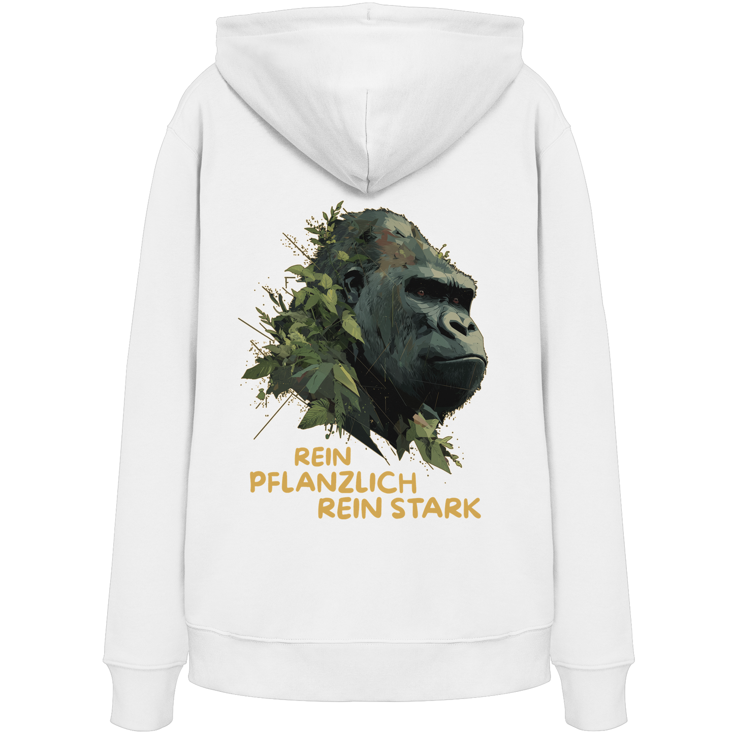 vegwear "Gorilla, rein pflanzlich rein stark - unisex Hoodie / Kapuzenpulli, bio vegan