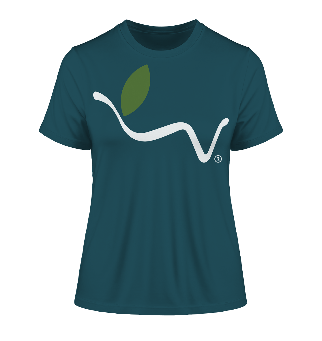 Motif "vegwear Logo white" - slim-fit women's organic T-shirt