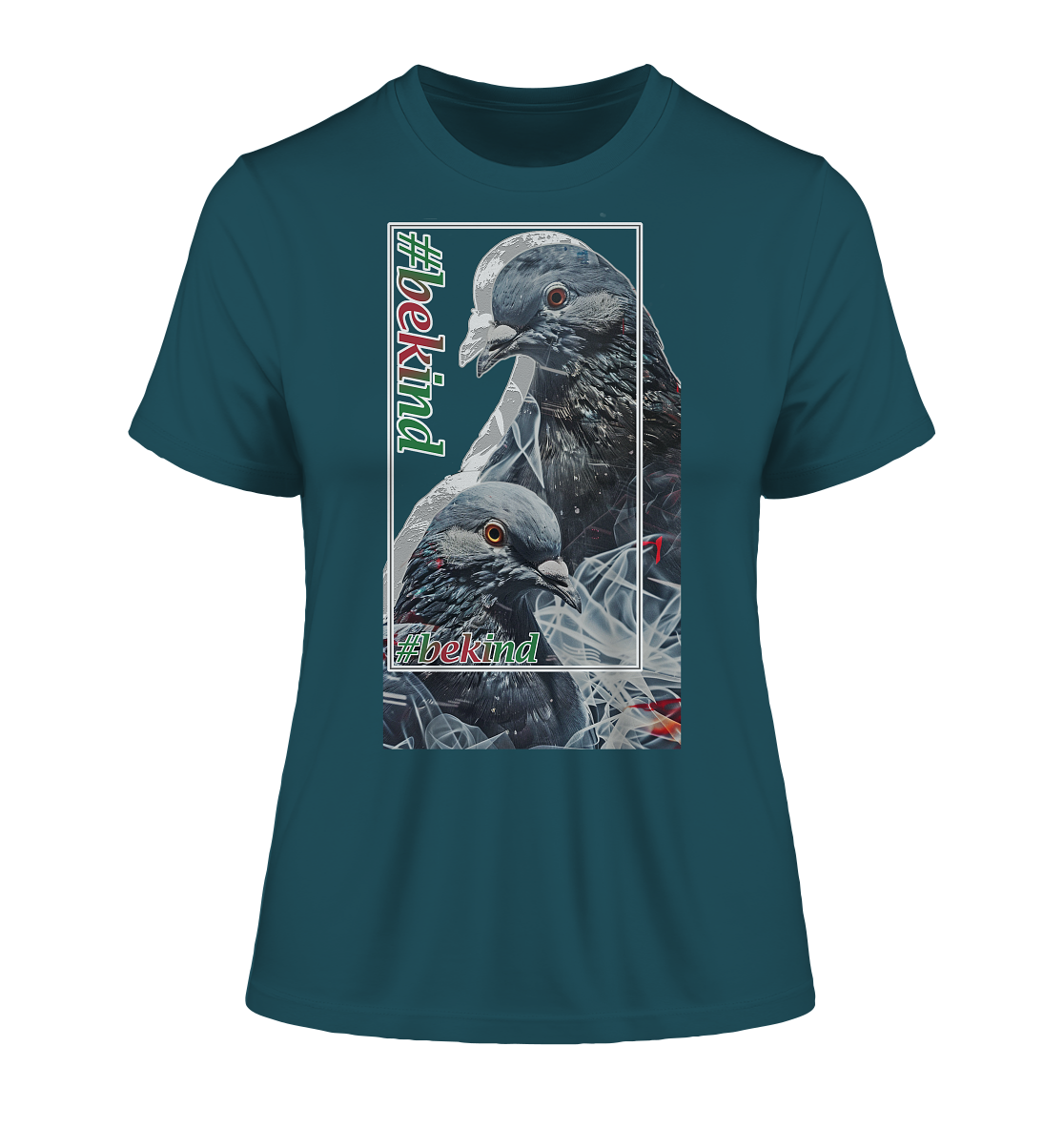 Motiv "be kind" - eng geschnittenes Damen Bio T-Shirt