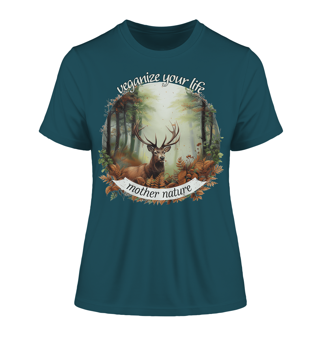 "mother nature" motif - slim-fit women's organic T-shirt
