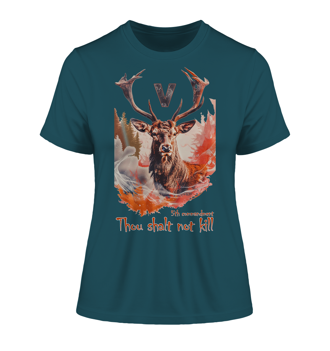 Motiv "thou shalt not kill" - eng geschnittenes Bio Damen T-Shirt