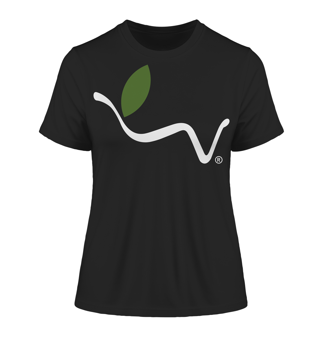 Motif "vegwear Logo white" - slim-fit women's organic T-shirt