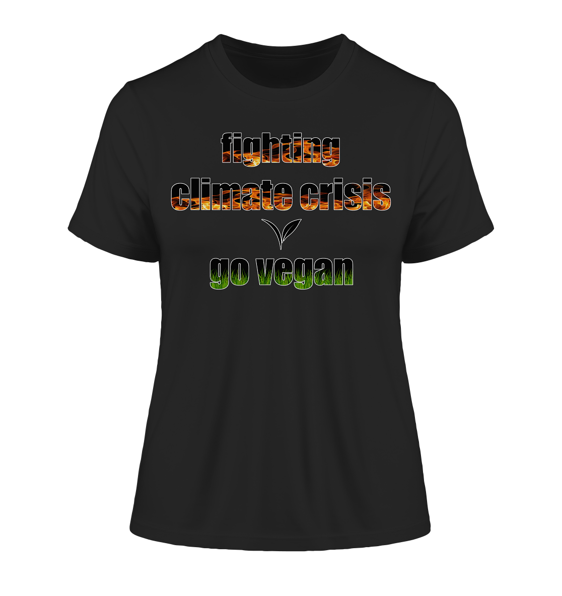 Motiv "fighting climate cirsis" - eng geschnittenes Damen Bio T-Shirt