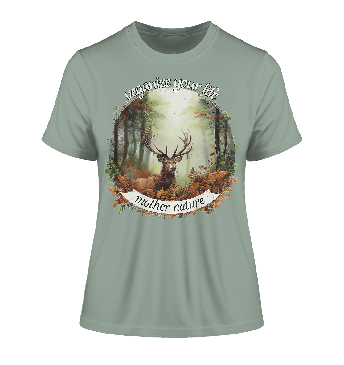 "mother nature" motif - slim-fit women's organic T-shirt