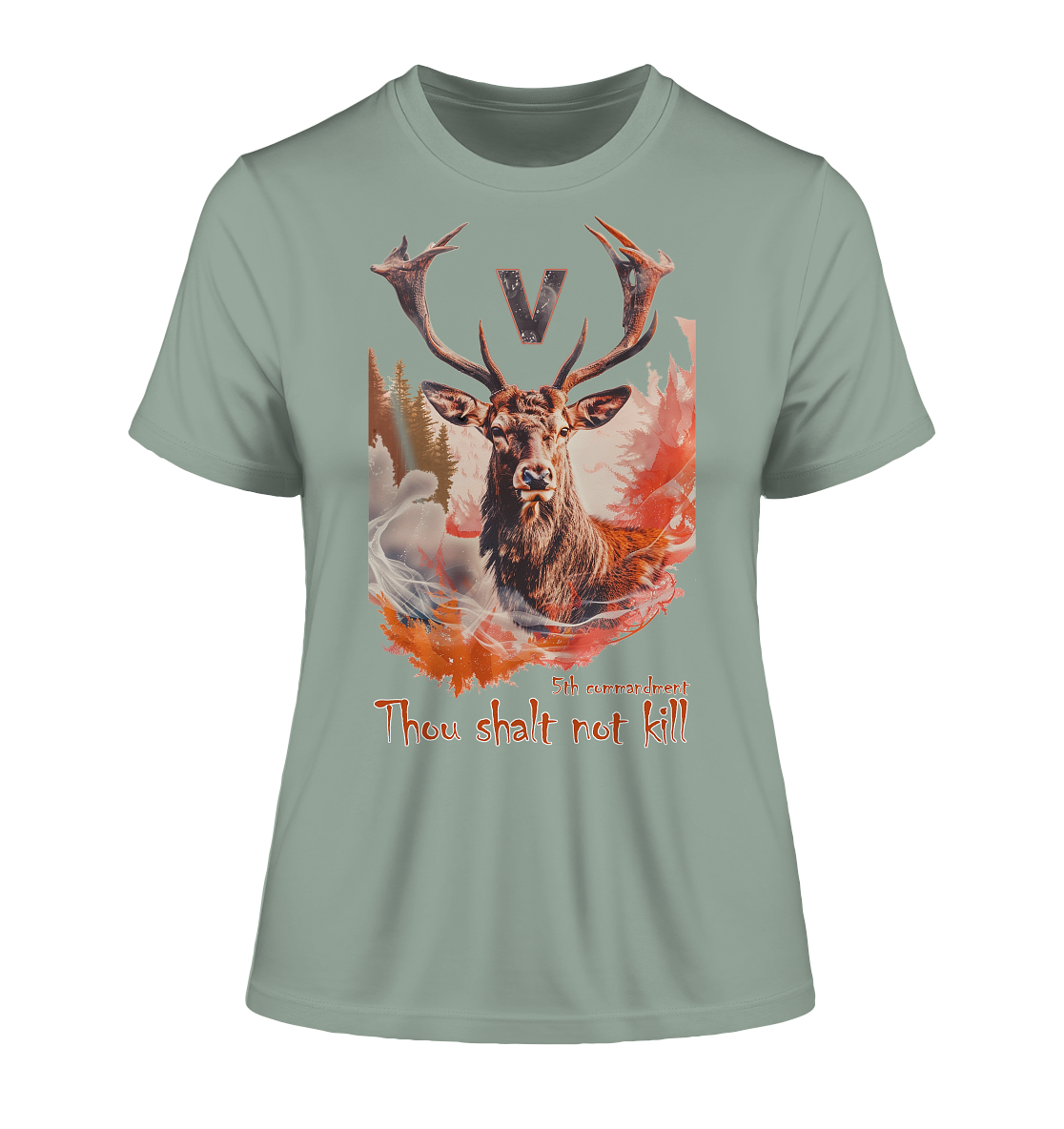 Motiv "thou shalt not kill" - eng geschnittenes Bio Damen T-Shirt