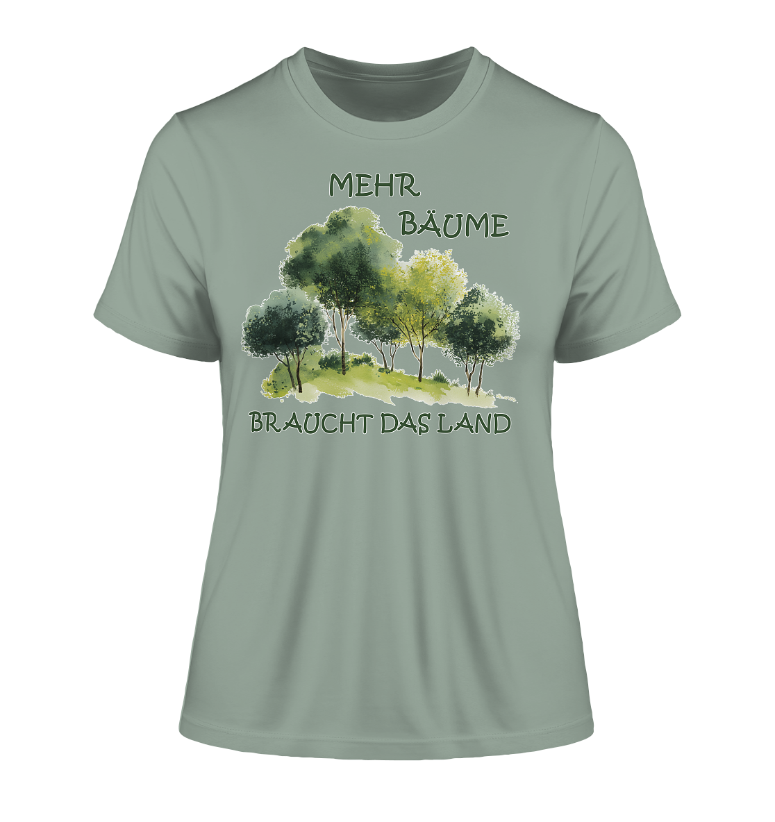 Motiv "mehr Bäume" - eng geschnittenes Damen Bio T-Shirt