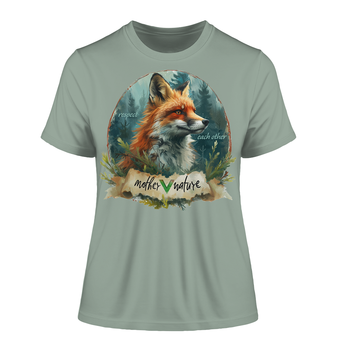 Motiv "respect each other" - eng geschnittenes Damen Bio T-Shirt