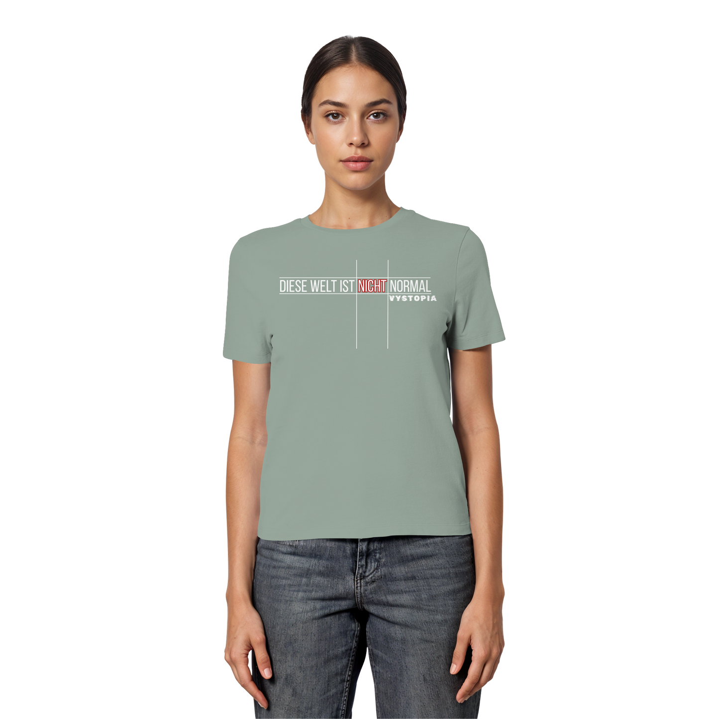 vegwear "Diese Welt ist nicht normal" - eng geschnittenes Damen Bio T-Shirt