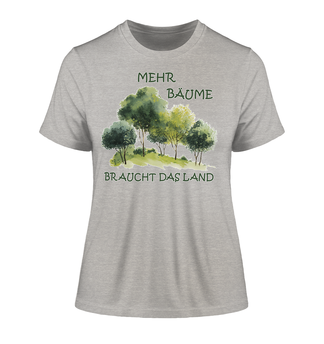 Motiv "mehr Bäume" - eng geschnittenes Damen Bio T-Shirt