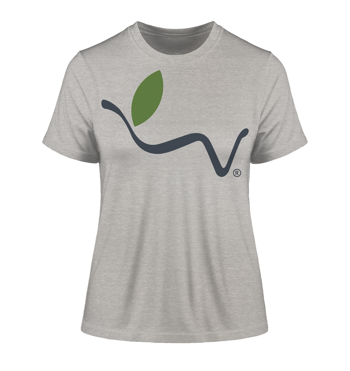 Motif "vegwear Logo grey" - slim-fit women's organic T-shirt