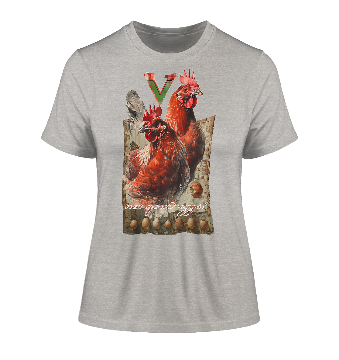 Motif "not your eggs" - tight-fitting organic women's T-shirt