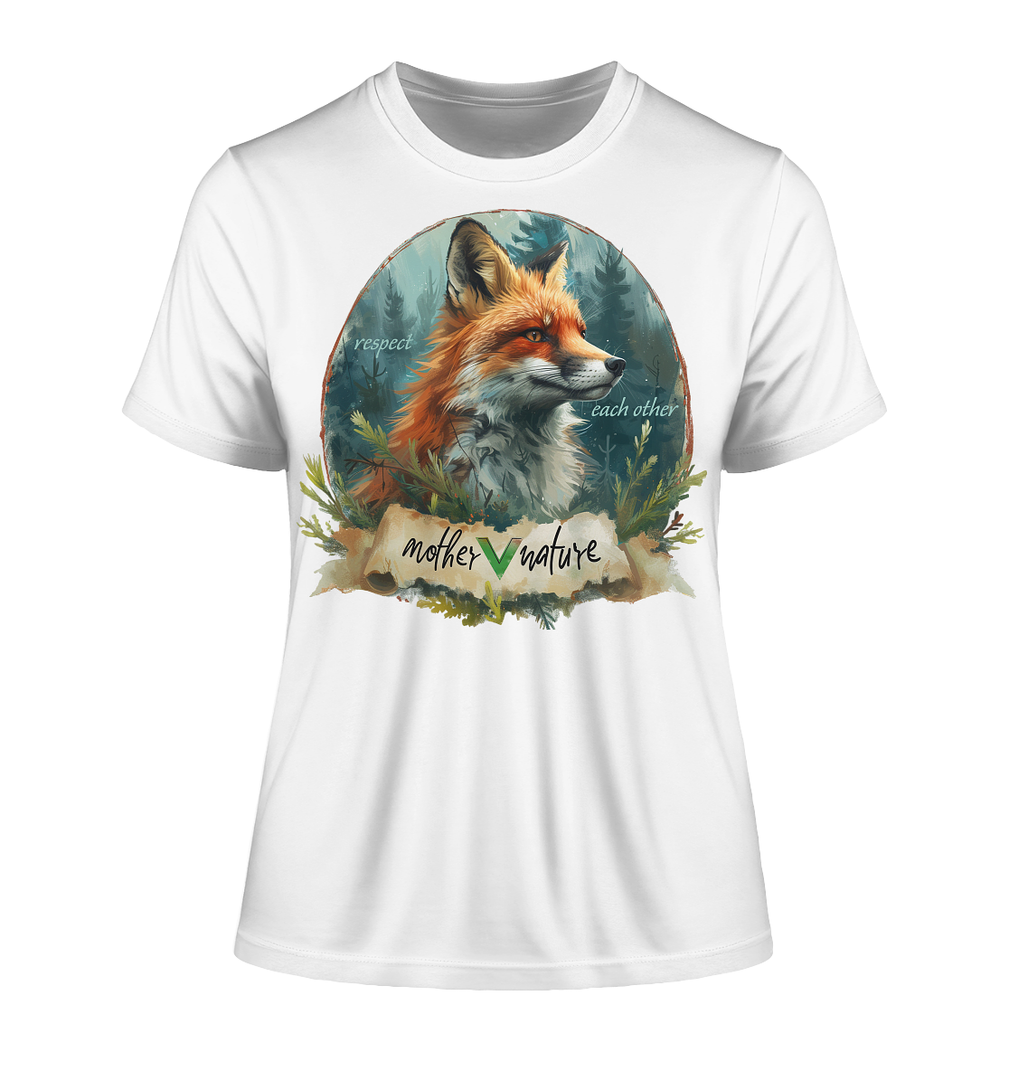 Motiv "respect each other" - eng geschnittenes Damen Bio T-Shirt