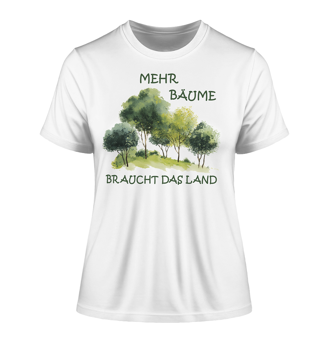 Motiv "mehr Bäume" - eng geschnittenes Damen Bio T-Shirt