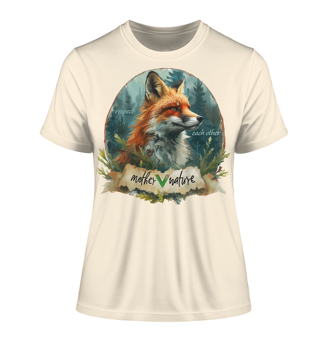 Motiv "respect each other" - eng geschnittenes Damen Bio T-Shirt