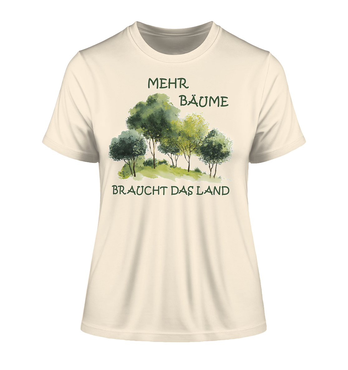 Motiv "mehr Bäume" - eng geschnittenes Damen Bio T-Shirt