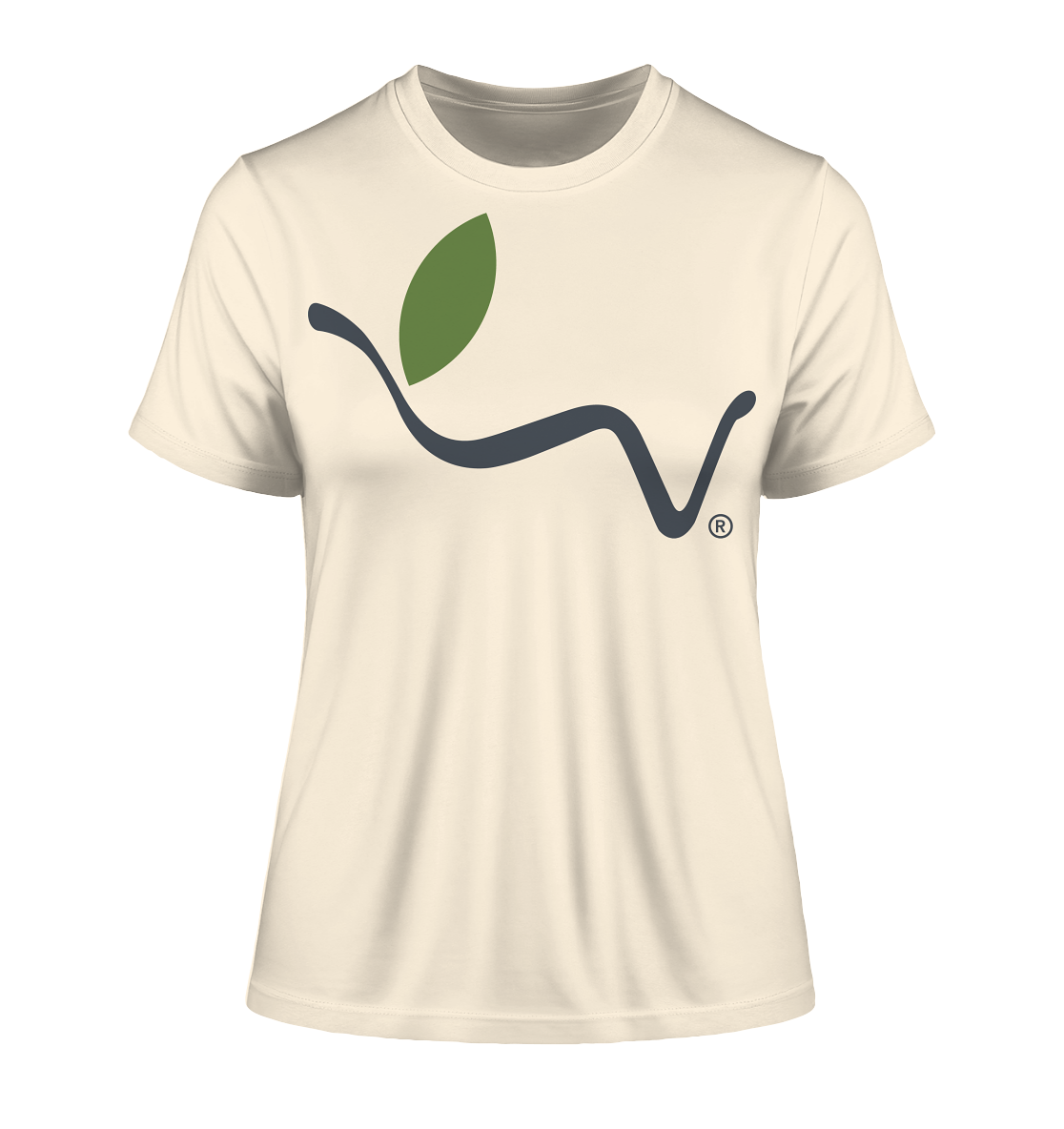 Motif "vegwear Logo grey" - slim-fit women's organic T-shirt