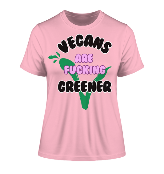 "vegans are fucking greener" motif - slim-fit women's organic T-shirt