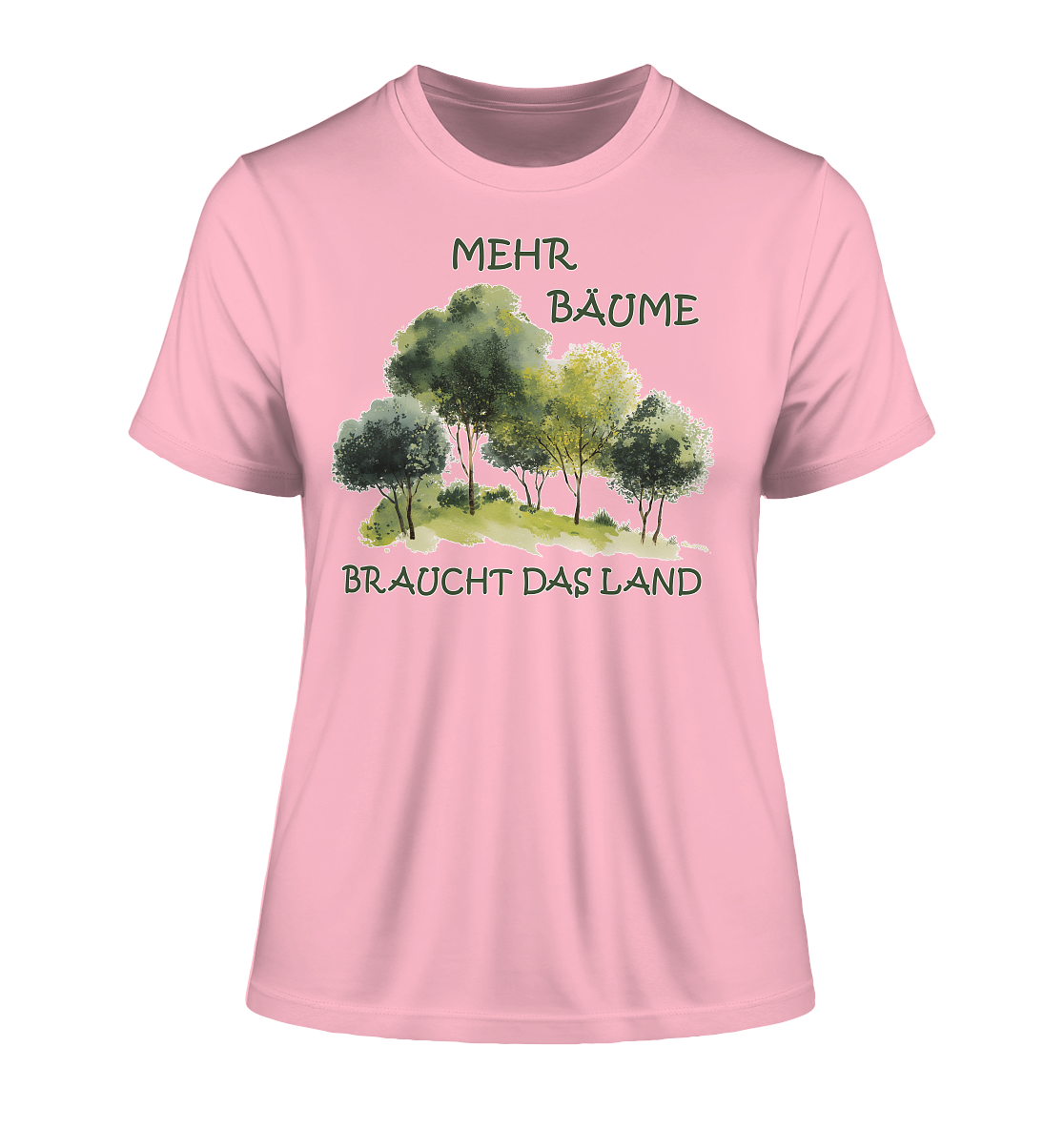 Motiv "mehr Bäume" - eng geschnittenes Damen Bio T-Shirt